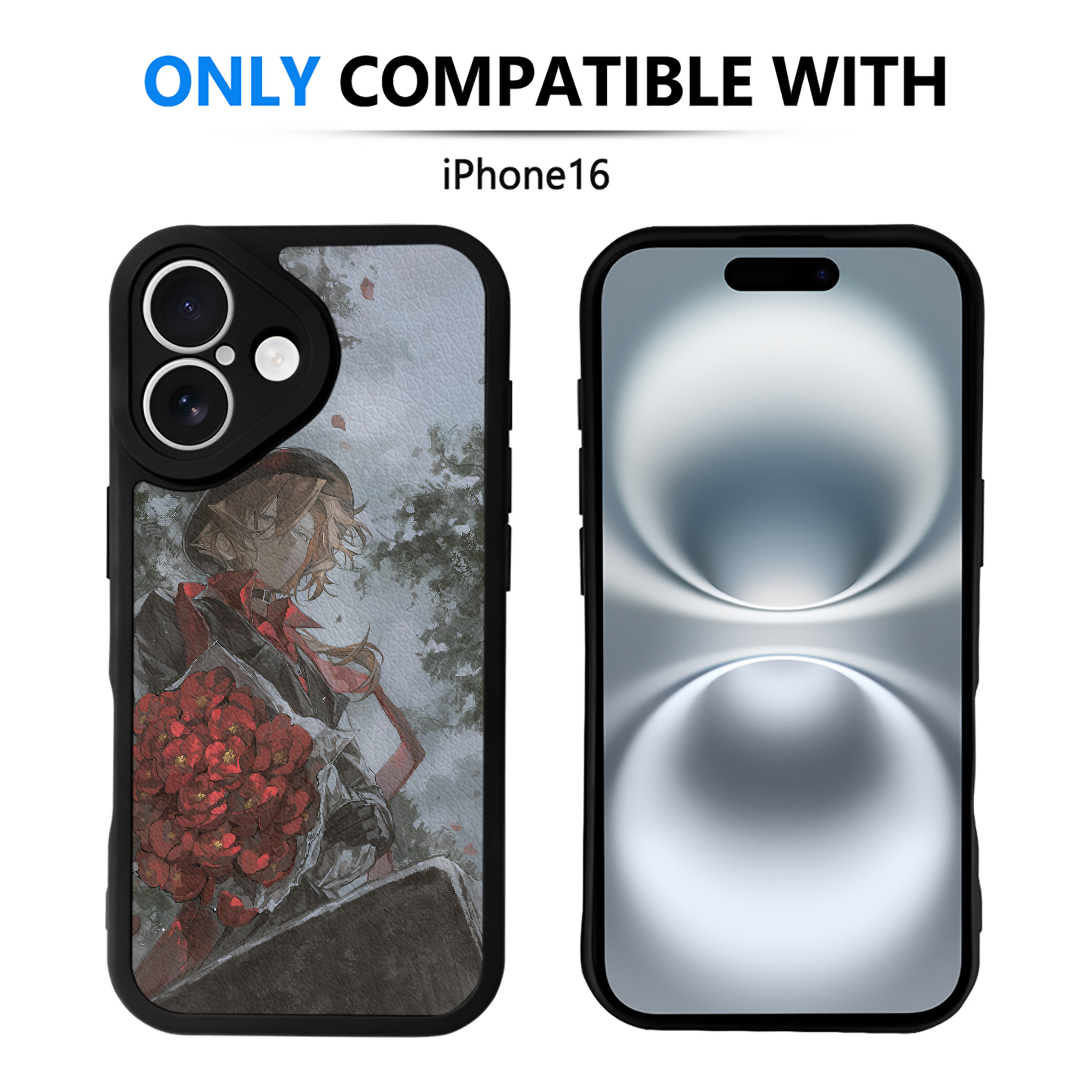 （画像用） 文豪ストレイドッグス Bungo Stray Dogs 【iPhone 16シリーズ対応】シリコンスマホケース（レザー調） 材質：シリコン
